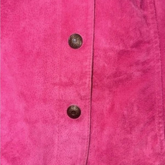 L Live a Little Women's Pink Blazer Jacket Size Large, 100% Leather, Long Sleeve - Picture 5 of 6